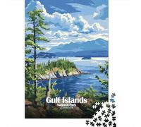 Gulf Islands National Park Canada Poster Jigsaw Puzzle 1000 Pieces, Famous Building Scenic Print, Interlocking Paper Pieces, Mindful Activity for Puzzle Lovers, 38x26cm/1000pcs