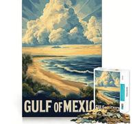 Gulf of Mexico Beach Scene Jigsaw 1000 Pieces for Teenagers Logic Skill Precise Edge Family Bond Ideal Decor (50x75cm)