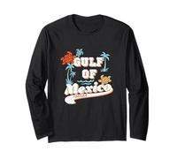 Gulf of Mexico Palm Trees Sea Turtles Retro Beach Graphic Long Sleeve T-Shirt