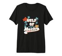 Gulf of Mexico Palm Trees Sea Turtles Retro Beach Graphic Premium T-Shirt