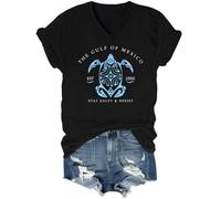Gulf of Mexico Stay Salty and Resist Shirt, Gulf of Mexico Social Club Shirt, Gulf of Mexico T Shirt V-Neck Black