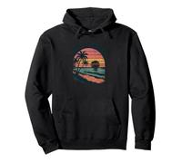 Gulf of Mexico Sunset - Retro Beach Paradise Graphic Pullover Hoodie