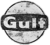 Gulf Oil Sticker 07 - Monomer Effect Scratched Rusty 30 x 30 cm