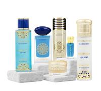 Gulf Orchid Blueberry Musk Collection 6-Piece Gift Set - EDP Perfume, Body Mist, Body Spray, Lotion, Perfume Oil & Mukhammari Balm - Long-Lasting Aldehydic Blueberry Floral Musk Scent