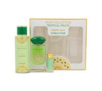 Gulf Orchid Musk Collection Tropical Fruits 3pcs Gift Set - 60 mL Eau de Parfum, 250 mL Body Mist, 12 mL Concentrated Oil - Exotic Fruity Musk Perfume Gift Set for Women & Men