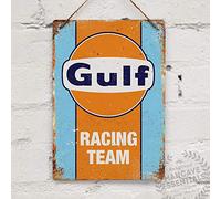 Gulf Racing Replica Vintage Retro Garage Shed Car Tin Sign Metal Sign Metal Poster Metal Decor Metal Painting Wall Sticker Vintage TIN SIGN 7.8 * 11.8 inch(L * W)