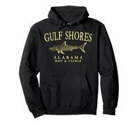 Gulf Shores Alabama Shark Fishing Vintage Yellow Letters Pullover Hoodie
