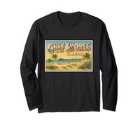 Gulf Shores Alabama Vintage Travel Souvenir Post Art Graphic Long Sleeve T-Shirt
