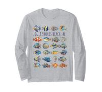 Gulf Shores Beach AL Colorful Fish Design Long Sleeve T-Shirt