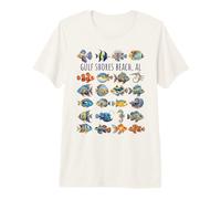 Gulf Shores Beach AL Colorful Fish Design Premium T-Shirt