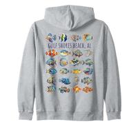 Gulf Shores Beach AL Colorful Fish Design Zip Hoodie