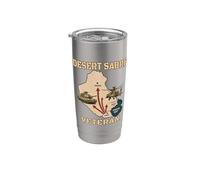 Gulf War Veterans M1 Abrams AH-64 Apache Desert Sabre Stainless Steel Insulated Tumbler