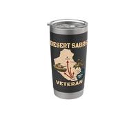 Gulf War Veterans M1 Abrams AH-64 Apache Desert Sabre Stainless Steel Insulated Tumbler