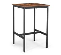 gulf wooden pub style high bar table in rustic brown