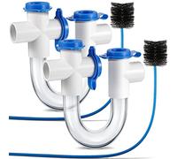 Gulfmew 3/4 Inch Standard Condensate Trap with Cleaning Brush, PVC U Trap for HVAC Systems, Air Conditioner, Effectively Drains Condensate(2 Pack)