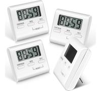 Gulfmew 4 Pack Kitchen Timers Magnetic Digital Timers for Cooking Multi Function Countdown Stopwatch with Loud Alarm, Big Digit, Back Stand, Hanging Hole for Cooking Shower Bathroom Classroom Teacher