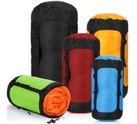 Gulfmew 5 Pcs Compression Sacks for Backpacking 5L/10L/15L/20L/35L Camping Sleeping Bag Stuff Sack Water Resistant Sleeping Bag Storage Sack for Space Saving Hiking Gear(Classic Colors)