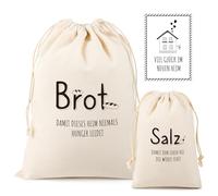 Gulfmew Bread and Salt Gift for Housewarming Gifts, Bread Bag, Salt Bag and Housewarming Card, Topping-Out Gift for Friend, Family, No Food (No Food)