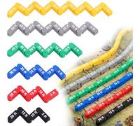 Gulfmew Set of 6 Articulated Measuring Movement Ruler, 20Ft-60Ft | Assorted Colors Flexible Chain Gauge Curve Compatible with Dnd Wargame Curve Corner Tool for Grid Battle Game Board Maps