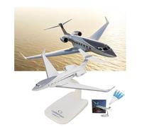 GULFSTREAM G650ER 1:200 Scale Alloy Business Jet Model 16cm Collectible with Detachable Landing Gear Rotating Wheels Realistic Aviation Artwork with Handle Hex Screwdrivers Key