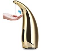 GULICA Automatic Soap Dispenser, 4 Levers Adjustable, Touchless Liquid Soap Dispenser, for Kitchen and Bathroom, with Infrared Motion Sensor, Waterproof, 300ml/11oz Gold