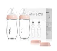 Gulicola Natural Glass Baby Bottle 8 oz, 2 Pack - Pink