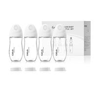 Gulicola Natural Glass Baby Bottle 8oz, 4pcs-White
