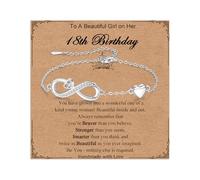 GULICX 18th Birthday Gifts for Girls, Silver Plated Infinity Love Cubic Zirconia Friendship Bracelet, Bracelet for Women, Birthday Jewellery Gift for Daughter Granddaughter Sisters Niece