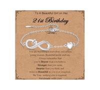 GULICX 21st Birthday Gifts for Her, Silver Plated Infinity Love Cubic Zirconia Friendship Bracelet, Bracelet for Women, Birthday Jewellery Gift for Daughter Granddaughter Sisters Niece