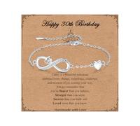 GULICX 30th Birthday Gifts for Women, Silver Plated Infinity Love Cubic Zirconia Friendship Bracelet, Bracelet for Women, Birthday Jewellery Gift for Daughter Granddaughter Sisters Niece