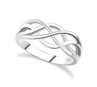 GULICX 925 Sterling Silver Ring Celtic Everlasting Love Knot Filigree Wedding Finger Ring Size R