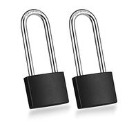 Guliffen Aluminum Padlock with Key, 2-1/2 Inch Long Shackle Pad Lock with 2 Keys， Lock and Key for Outdoor Fence， Sheds, Storage Unit, Gate, Toolbox,Trailer，Garages，2 Pack