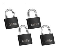 Guliffen Covered Aluminum Pad Lock, 4 Pack Outdoor Padlocks Weatherproof with Same Key, Gym Locker Lock for Shed, Gate, Mailbox, Cabinet, Storage Unit