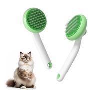 GULIGULI Cat Brush for Shedding, Pet Grooming Self Cleaning Slicker Brush for Cats & Dogs, Easily Removes Tangles Hair and Loose Undercoat, Mats Tangled Hair (Green) (Green)