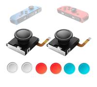 GuliKit RunSnail TMR Joystick Replacement for Joycon, No Drift, High Precision, 2Pcs TMR Electromagnetic Joystick without Repair Kit, 4 Colors Thumbstick Caps, Compatible with Switch/OLED/Lite