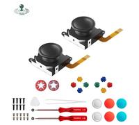 GuliKit TMR Joysticks Replacement for Switch/OLED/Lite JoyCon Controller | No Drift Magnetic Stick, High Precision, with Repair Tools, 4 Colours Thumb Stick Caps, DIY ABXY Direction Keys