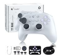 GuliKit TT MAX Wireless Controller für PC, Android, iOS, Switch 1/2 - A-B X-Y Tasten-Tausch, Magnet-Schwebemotor, TMR Joysticks, Aufweckfunktion und Abnehmbare 4 Metall-Rücktasten, Grau