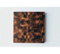 GULILES Natural European End Grain Walnut Wood Handmade Cutting Board | Oiled | Food-Grade for Food Prep, Meat, Vegetables, Bread, Crackers & Cheese (Large 35x35x4cm)