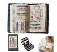 Gulingqi Embroidery Stitch Book Kit for Beginners - 2026 DIY Hand Embroidery Practice Sampler with 106 Stitches, Complete 86 Pcs Needlecraft Sewing Set with Threads, Scissors, Thimble & Magnifier - Po