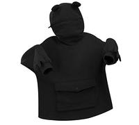 GuliriFe Women's Cute Frog Hoodie, Loose, Pullover Hoodie with Zip and Large Front Pocket, black, XXL