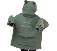 GuliriFe Women's Cute Frog Hoodie, Loose, Pullover Hoodie with Zip and Large Front Pocket, Green (green 2), XXL