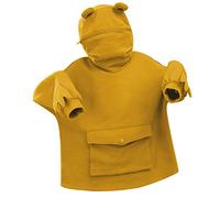 GuliriFe Women's Cute Frog Hoodie, Loose, Pullover Hoodie with Zip and Large Front Pocket, yellow, XL