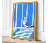 Gull on Checkered Ground Canvas Wall Art Print 30x20 Inch