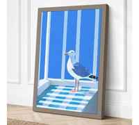 Gull on Checkered Ground Canvas Wall Art Print 30x20 Inch
