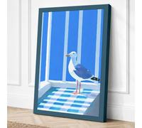 Gull on Checkered Ground Canvas Wall Art Print 30x20 Inch