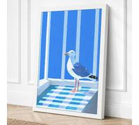 Gull on Checkered Ground Canvas Wall Art Print 30x20 Inch