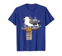 Gull, Seagull, Sailing Ship, Boat, Seafaring, T-Shirt, Men, Royal Blue, Small