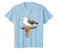 Gull, Seagull, Sailing Ship, Boat, Seafaring, T-Shirt, Youth, Baby Blue, Medium