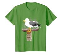 Gull, Seagull, Sailing Ship, Boat, Seafaring, T-Shirt, Youth, Grass Green, Large