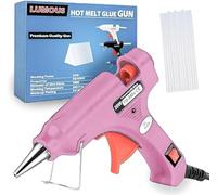 GULLAIIR Hot Glue Gun with 50 Glue Sticks, Rapid Heats Up Glue Gun for Hobby, Craft, Home Repairs, Fabric, Wood, Glass, DIY Arts, Temperature Control for Kids/Adults (Pink Glue Gun)